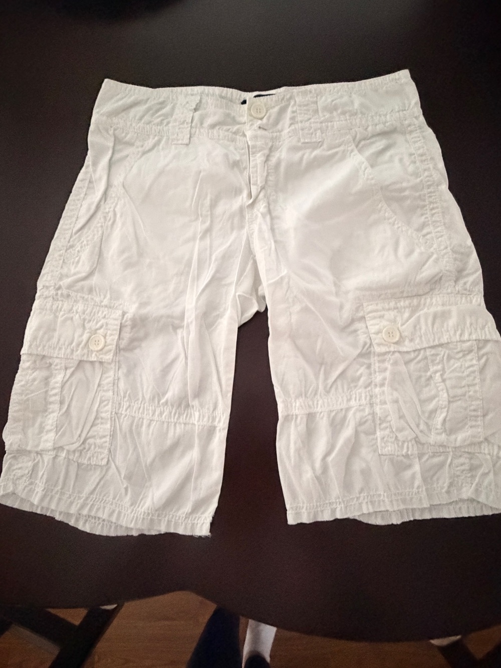 Men's White Cargo Shorts with Utility Pockets
